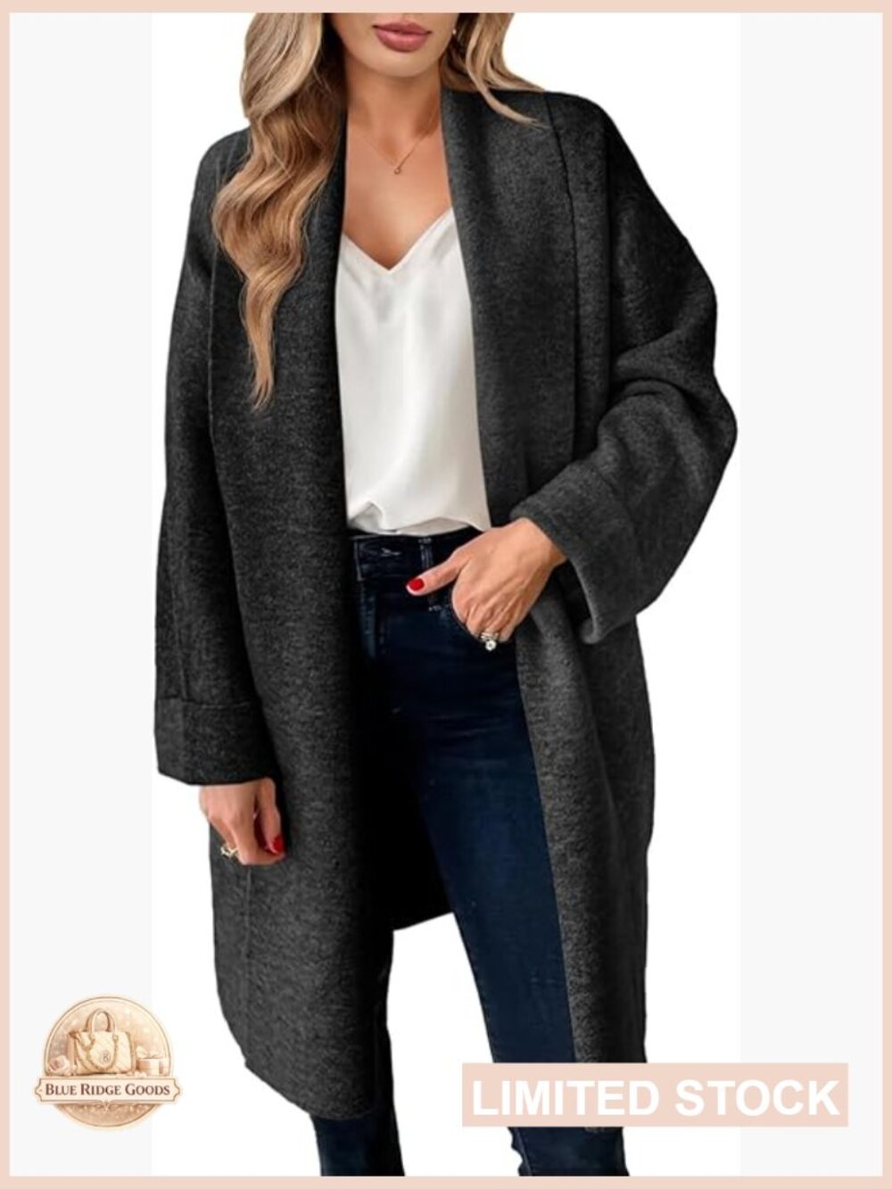 Chunky Long Cardigan Open Front Oversized Slouchy Knit Coatigan Jacket Trendy
